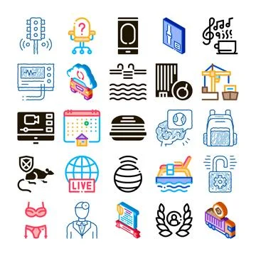 Diverse modern concepts collection with various icons Stock Illustration