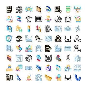 Diverse modern concepts icon set digital design Stock Illustration
