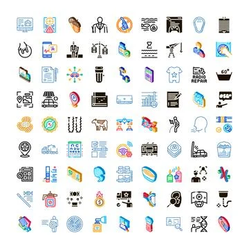 Diverse modern concepts icons collection visual set イラスト素材