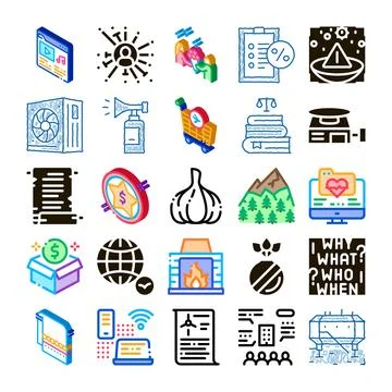 Diverse modern concepts icons set illustration Stockillustratie