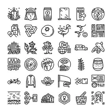 Diverse modern concepts thin line vector icons collection 스톡 일러스트