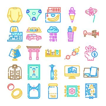 Diverse modern icon collection presenting digital and concept themes イラスト素材