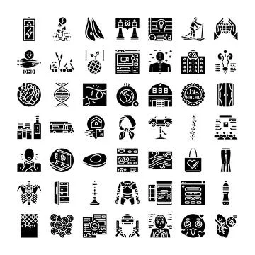 Diverse modern technology, science, and health icon set イラスト素材
