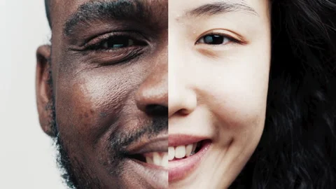 Diverse Multi Ethnic Portraits Collage of Generations Smiling Together Stock Footage 344831700
