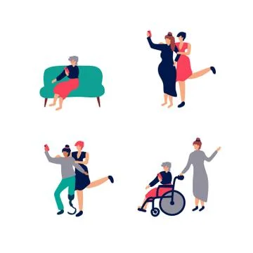 A diverse multi-racial and multicultural group of people of different ages Stock Illustration