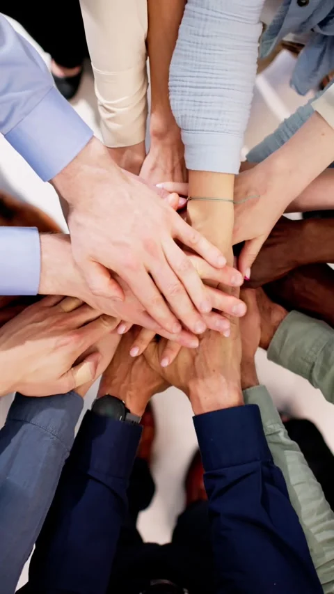 Diverse Multicultural Hand Stack In Circle Video stock 276239498