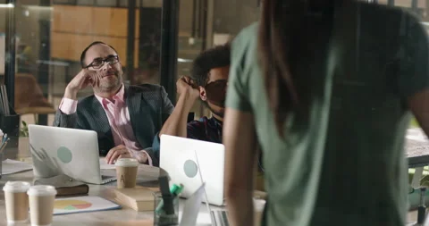 Diverse multiethnic programmers or developers on brainstorming session. Teamwork Stock Footage 156301330