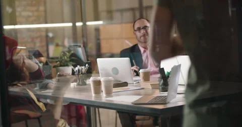 Diverse multiethnic programmers or developers on brainstorming session. Teamwork Stock Footage 159771221