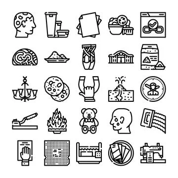 Diverse object line art icon set creating patterns イラスト素材