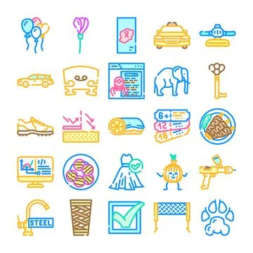 Diverse objects and concepts vector line icon collection Illustrazione stock