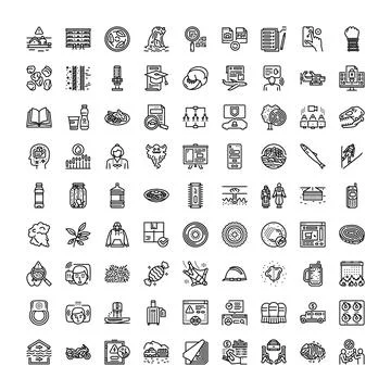 Diverse outline icon collection for web and mobile apps イラスト素材