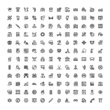Diverse outline icon set for web and mobile 스톡 일러스트