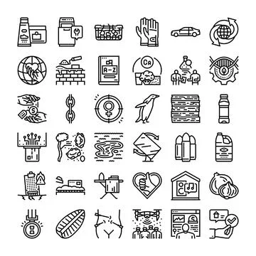 Diverse outline web icon set representing various concepts Stockillustratie