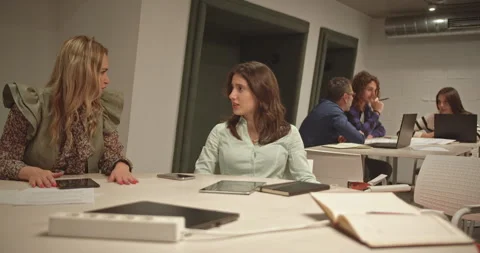 Diverse people are chatting and having a small talk and waiting for the Stock Footage 271152553
