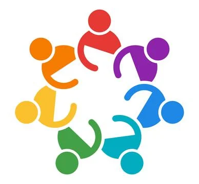Diverse People in a Circular Formation Representing Unity and Collaboration Stock Illustration