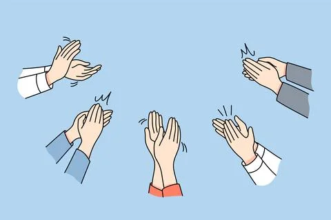 Diverse people clap hands show appreciation Stock Illustration