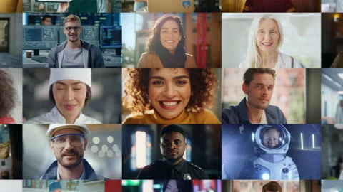 Diverse People Collage Stock Footage 223226900