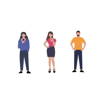 Diverse People Engaged in Mobile Device Use Illustrazione stock