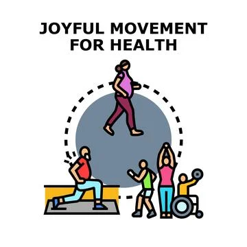 Diverse people engaging in joyful movements for health Stock Illustration