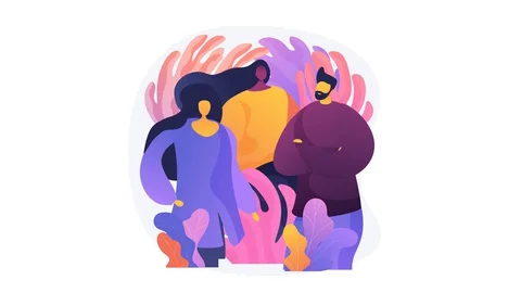 Diverse people group 4K loop animation. Stock Footage 127861310