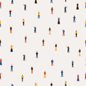 Diverse people group seamless pattern background イラスト素材
