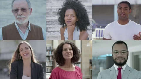 Diverse people looking at camera Stock Footage 120979650