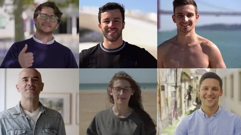 Diverse people looking at camera Video stock 121913833