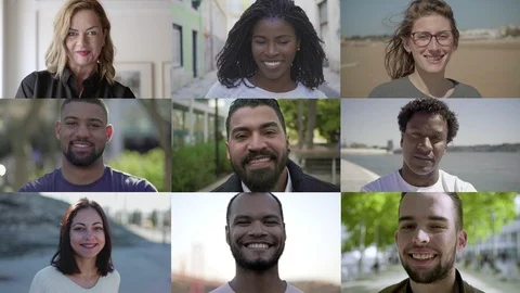 Diverse people looking at camera Stock Footage 123048575