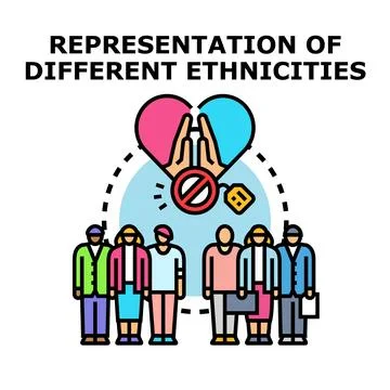 Diverse people promoting equity, equality, and inclusion Stock Illustration
