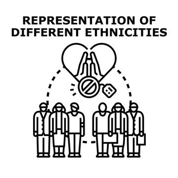 Diverse people promoting equity, equality, and inclusion Stock Illustration