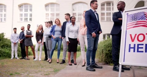 Diverse People At Voting Booth | Stock Video | Pond5