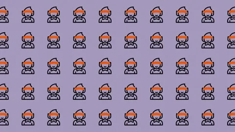 Diverse Pixel People - A Grid of Unique Characters. Stock Footage 325375089