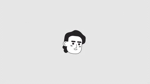 Diverse podcasters bloggers bw 2D avatars animation bundle 스톡 동영상 255242554