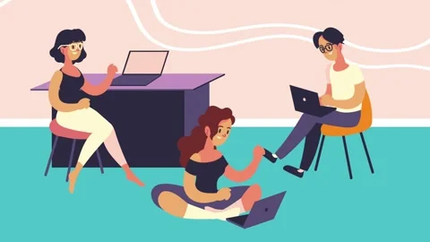 Diverse professional team working collaboratively on laptops in modern offi.. Stock Footage 339214838