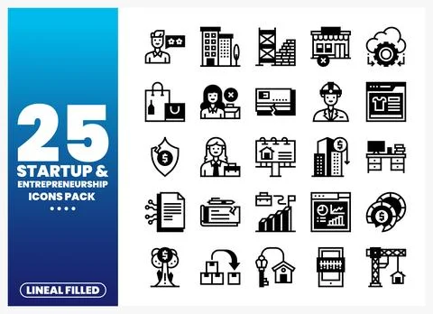 Diverse professionals represented by stylized icons in a grid layout. Vecto.. Stock Illustration