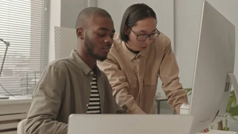 Diverse Programmers Discussing Coding Stock Footage 165719929