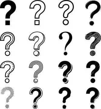 Diverse Question Mark Icons Collection Illustrazione stock