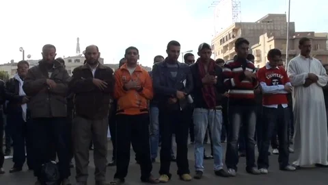Diverse scenes from the January 25 protests in Egypt Stock Footage 114838669