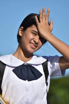 A Diverse School Girl Memory Problems Foto stock