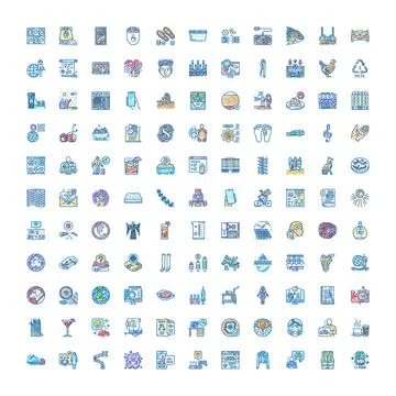 Diverse scribble doodle icon set for web and business Stock Illustration
