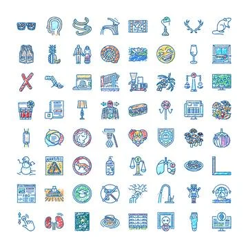 Diverse scribbled doodle icons collection illustrating various concepts Stock Illustration
