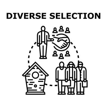 Diverse selection concept with human resources group Stock Illustration