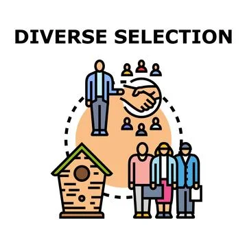 Diverse selection concept with human resources group Stock Illustration