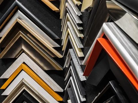Diverse Selection of Picture Frames for Home Decor Stock Photos