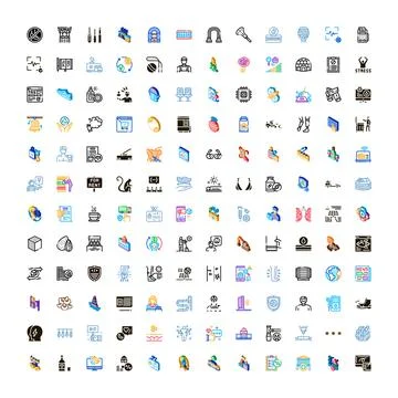 Diverse set of conceptual ui ux vector icons 스톡 일러스트