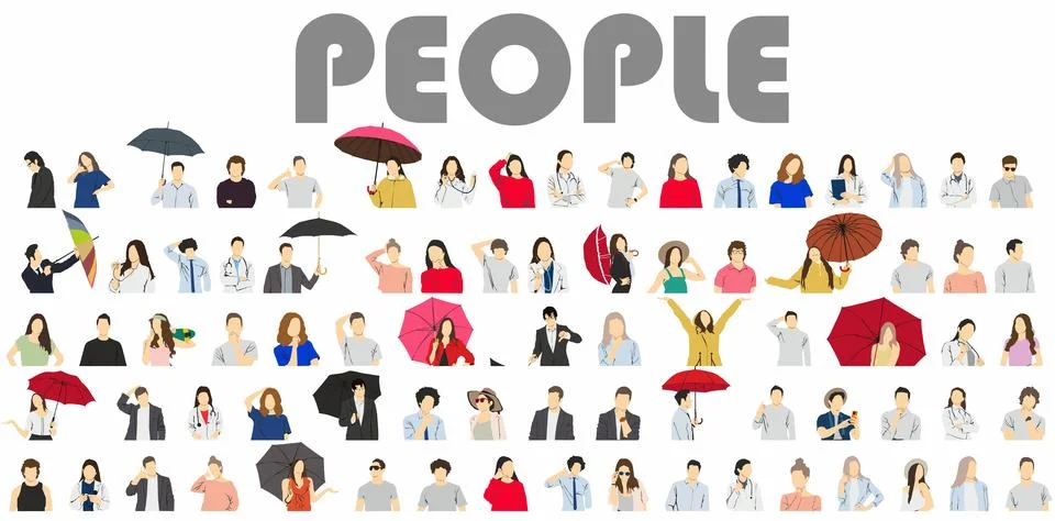 Diverse set of different people ,vector illustration diversity . people Stock Illustration