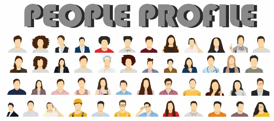 Diverse set of different people ,vector illustration diversity  Stock Illustration