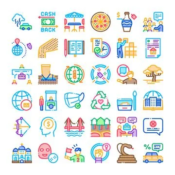 Diverse set exploring global business, environment, and social issues イラスト素材
