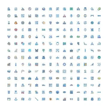 Diverse set of general user interface application icons 스톡 일러스트