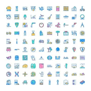 Diverse set of hand drawn linear icons イラスト素材